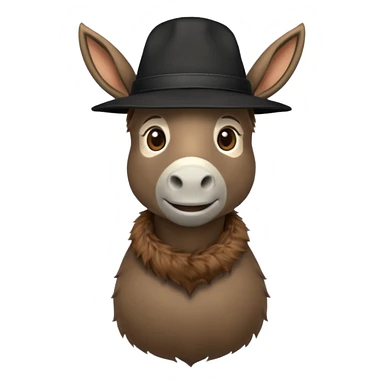 donkey with black hat sticker