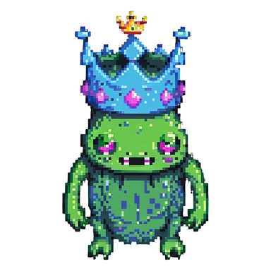 slime monster with a crown sticker