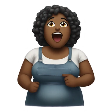 Fat black girl singing sticker