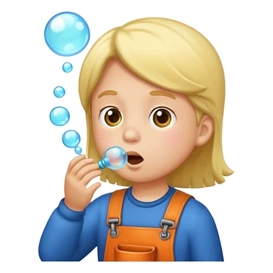 Bubble Blowing Kid sticker