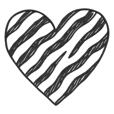 zebra print heart sticker