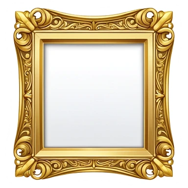Gold frame square sticker