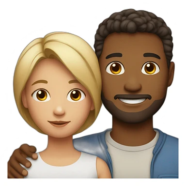 interracial couple with son sticker