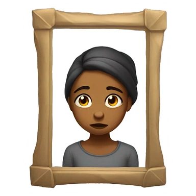 sad girl in fort of mirror sticker