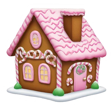 A pink gingerbread house sticker