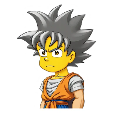 son goku simpson sticker