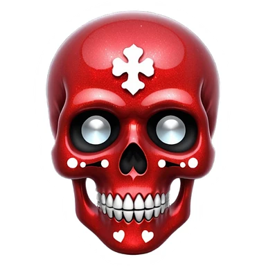 red glitter skull sticker