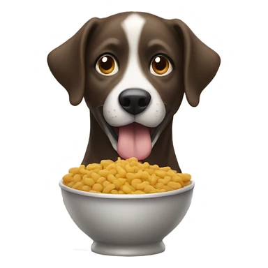 Dog eating food sticker