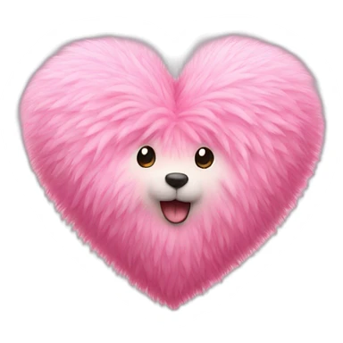 fluffy pink heart sticker
