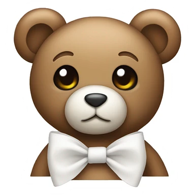 Teddy with a white bow  sticker