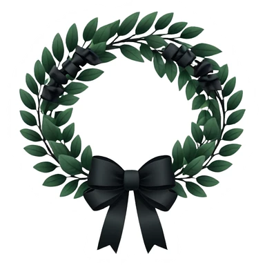black funeral wreath; no light colors. sticker
