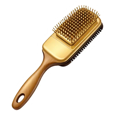 golden hair brush sticker