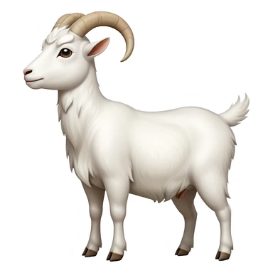 cinematic-[white goat]-realistic-full-body-standing-emoji,-tail-flicking-lazily,-head-tilted-dramatically,-sleek-[white]-fur,-simplified-yet-realistic-focused-features,-highly-detailed,-glowing-with-an-almost-sarcastic-glow sticker
