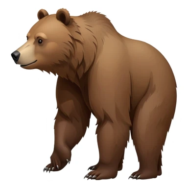 Realistic grizzly bear on all four legs, minimalist style, natural pose, side view sticker