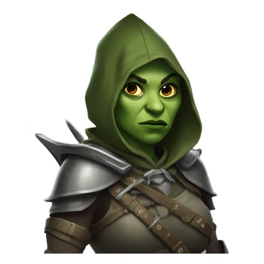 hooded orc armored with bow woman sticker
