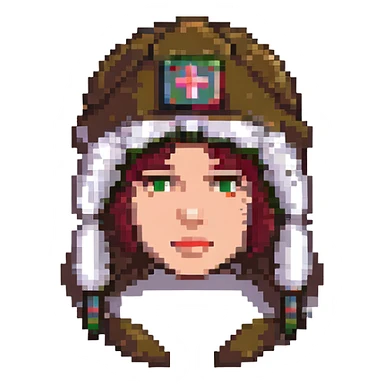 front view simple ushanka hat sticker