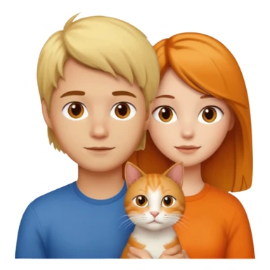 blond-hair-girl-and-brown-hair-man-and-orange-cat sticker