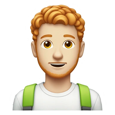 A ginger teenager with a stubble moustache light freckles and orthopaedic braces sticker