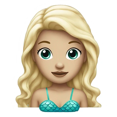 mermaid with blond straigth and short hair and blue eyes sticker