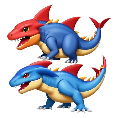Veemon-Sharpedo-Garchomp-Charmeleon-fusion sticker
