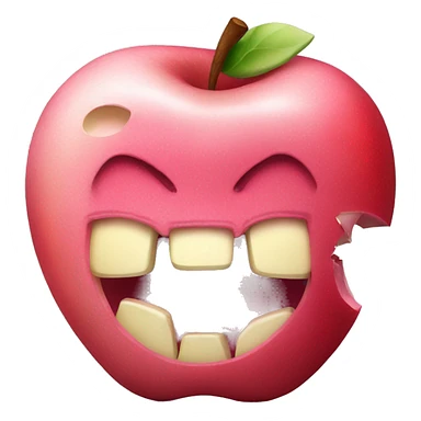 bitten pink apple sticker