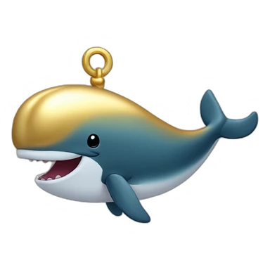 Glistening solid gold gold whale  sticker