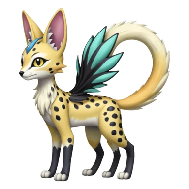 Meloetta-Trico-Nargacuga-Sergal-Serval-Cresselia-Fakémon-creature-hybrid sticker
