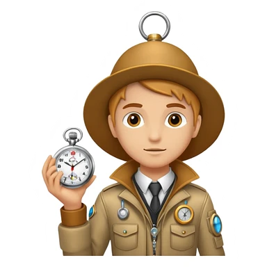 future Explorer with futuristic pocket watch sticker