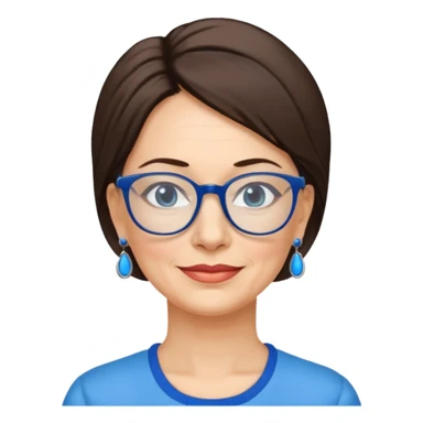 signora 50 anni con occhiali e orecchini azzurri sticker