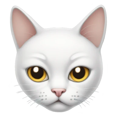 Mean white cat sticker