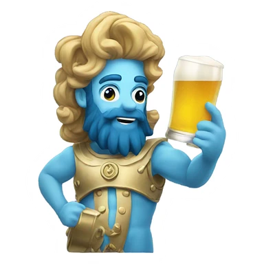 Neptune holding a beer sticker