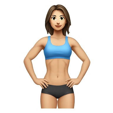 Woman glute muscles, fit Caucasian woman, brunette sticker