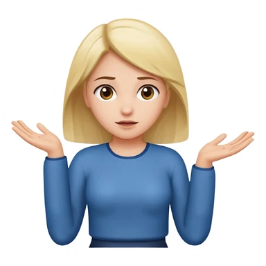 a girl shrugging her shoulders with 6 above her left hand and 7 above her right hand sticker