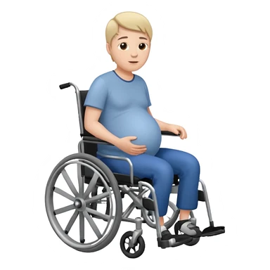 Wheel chair pregnant man without other persons facing left sticker