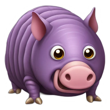 Purple Pig insect armadillo with evil face sticker