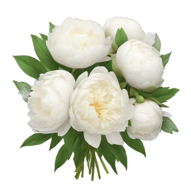 White peonies bouquet  sticker