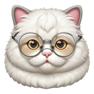 A fat and cute cat with glasses on sticker