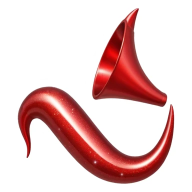 red glitter horn sticker