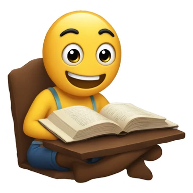 emoji reading a book sticker