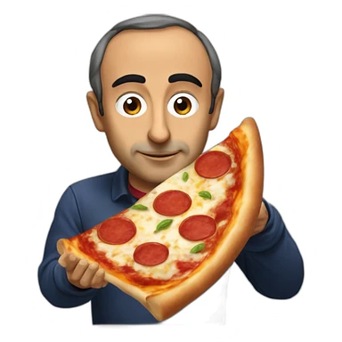 Eric Zemmour qui mange une pizza sticker