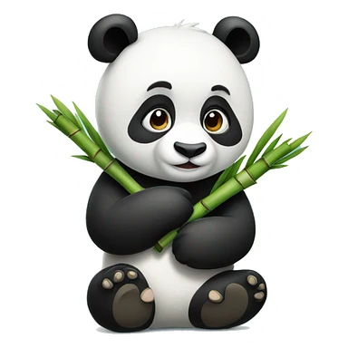 Panda eating bamboos  sticker