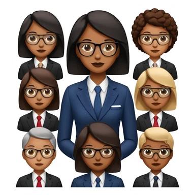 black women in suits wearing glasses sticker