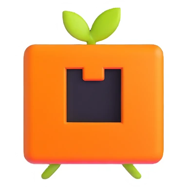 orange square with shine sticker