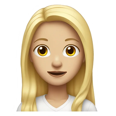 White woman with light yellow long hair, very light skin sticker