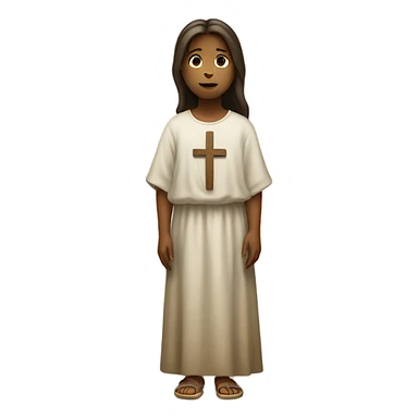 Girl  standing by Jesus sticker