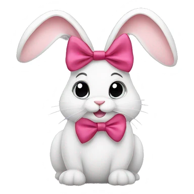Bunny with a bow sticker