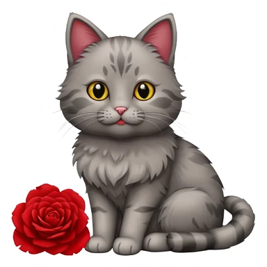 Cat and flower sticker