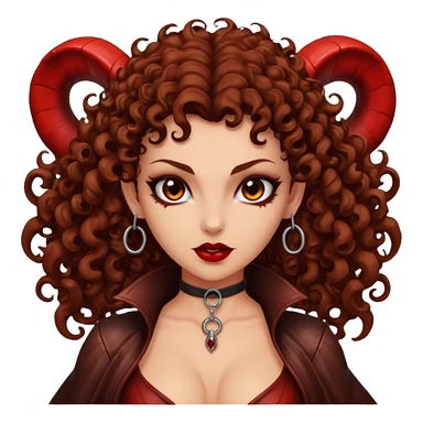 Lilith symbol seductress evil brown curly haired sexy succubus woman with leather on sticker