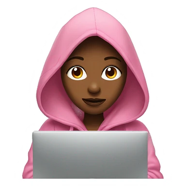 Girl waring a hoodie oon a computer  sticker