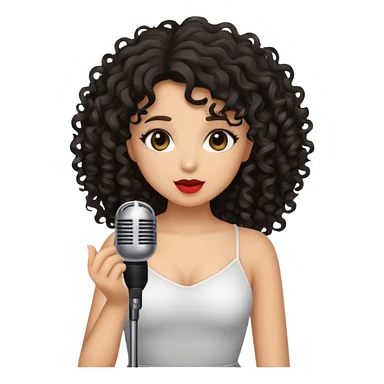Singer curly hair black brunette girl sticker